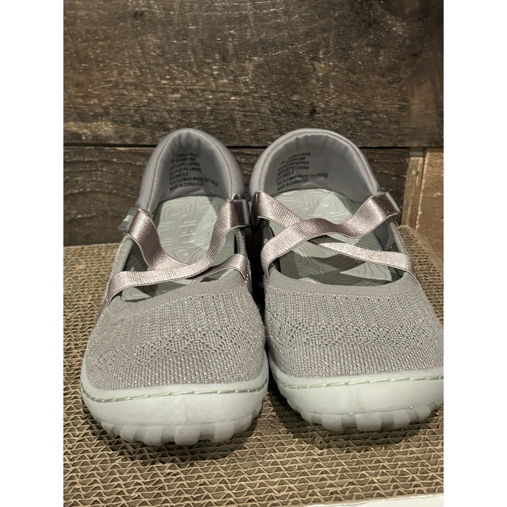 JBU Jambu Camila Mary Jane Flats Slip On Shoes Denim Shimmer Gray Women 6W - Picture 5 of 8